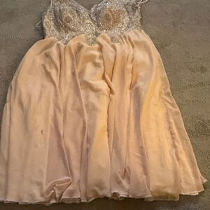 Sparkling Peach Evening Dress